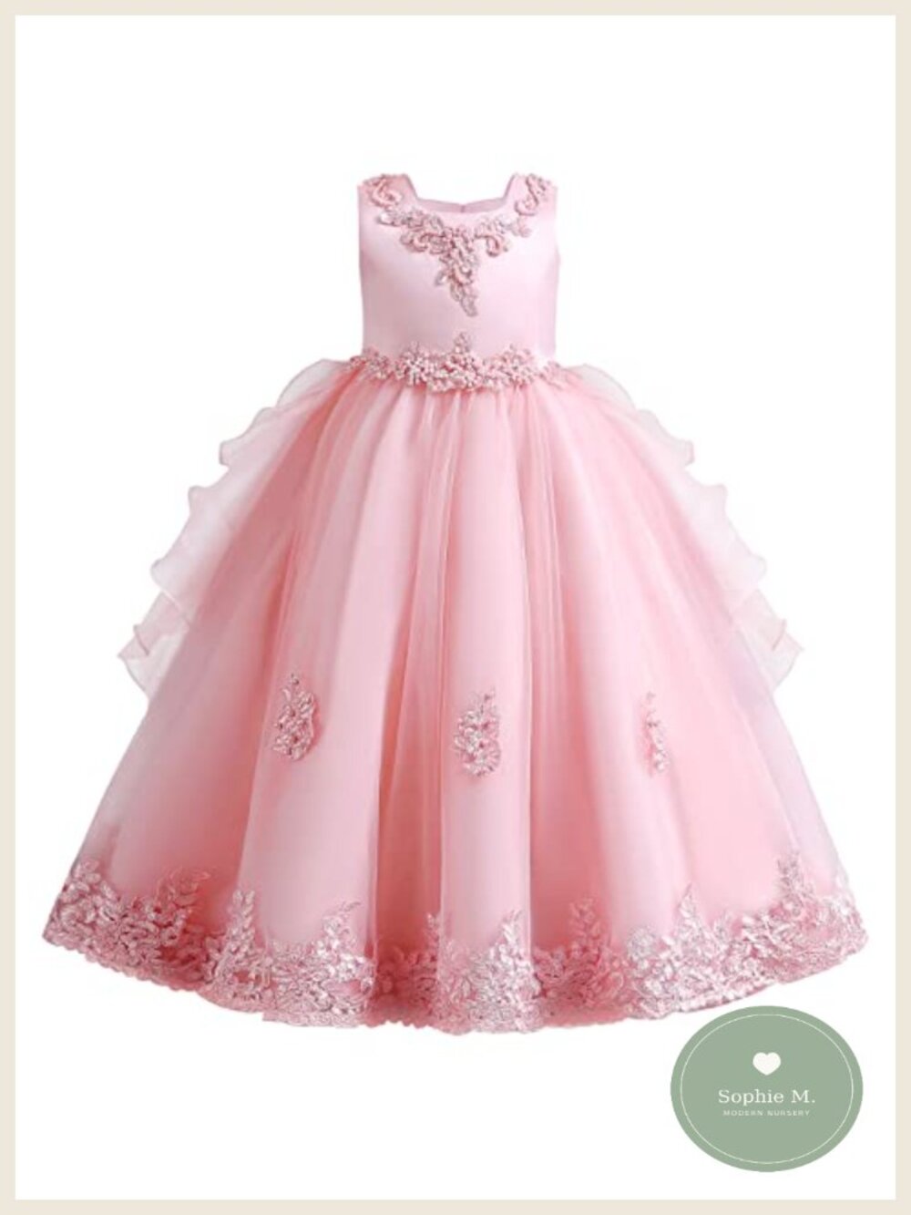 Girls Princess Tulle Dress Flower Girl Wedding Party Maxi Gown